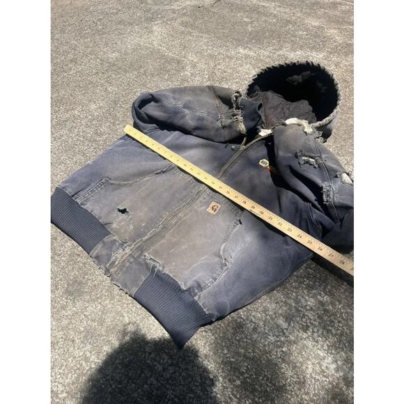 Carhartt J130 Navy Jacket Size Large Authentic Workwear Heavy Duty Insulated - Picture 5 of 8